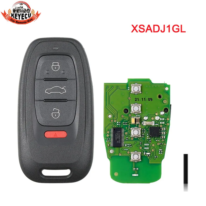 

KEYECU Xhorse XSADJ1GL VVDI 754J 315MHz Smart Key Control For Audi A6L Q5 A4L A8L Without Logo With Key Shell Complete Key