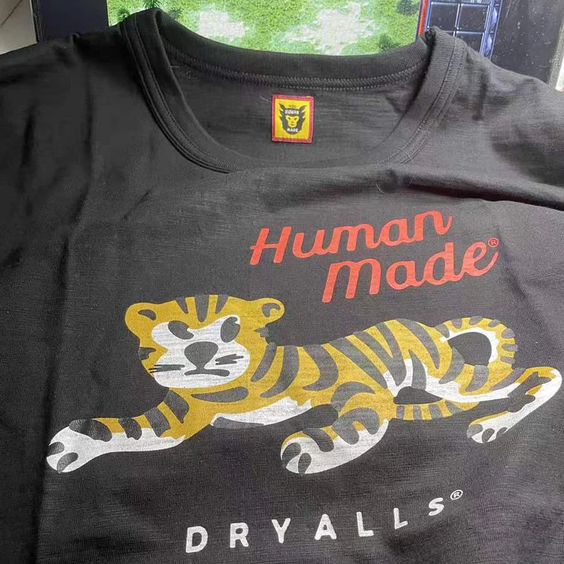 

2022 Human Made T-Shirt Slub cotton Tiger Print Men's Women's T Shirt High Quality