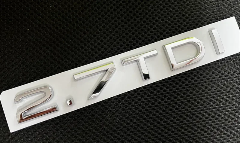 

1 х хромированный глянцевый черный значок-эмблема из АБС 2,7 TDI для кузова автомобиля, заднего багажника, наклейка для аксессуаров Audi
