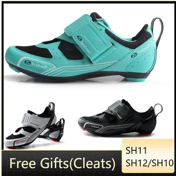 Tiebao Road Cycling Shoes Sapatilha Ciclismo Triathlon Men Women SPD-SL Pedals Self-locking Breathable Road Bike Riding Sneakers