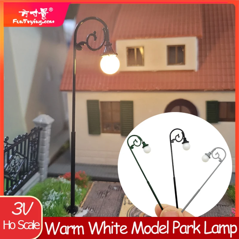 

1:87 Ho Scale European Model Lamp Street Light Model Warm White Highlight Park Lamp Model 3V lighting Train Railroad Layout