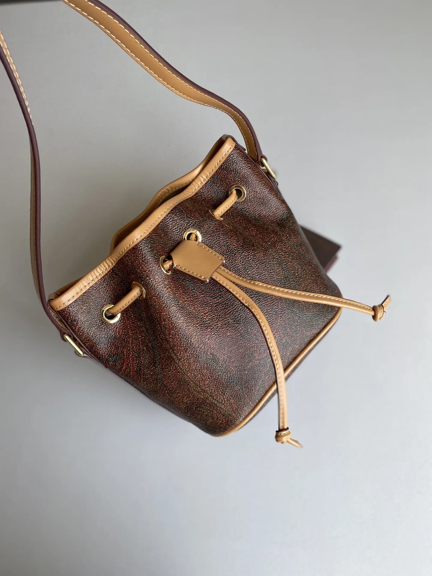 

ET2R0 paisley pattern mini bucket bag for women, design sense, daily bag