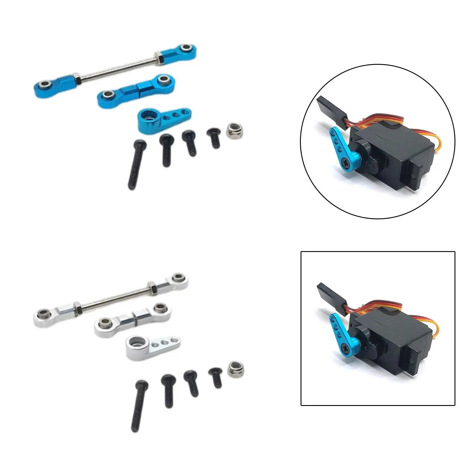 

1/28 RC Car Metal Steering Servo Links Pull Rod With Servo Arm For Wltoys K969 K979 K989 K999 284131 MINI-Q MINI-D