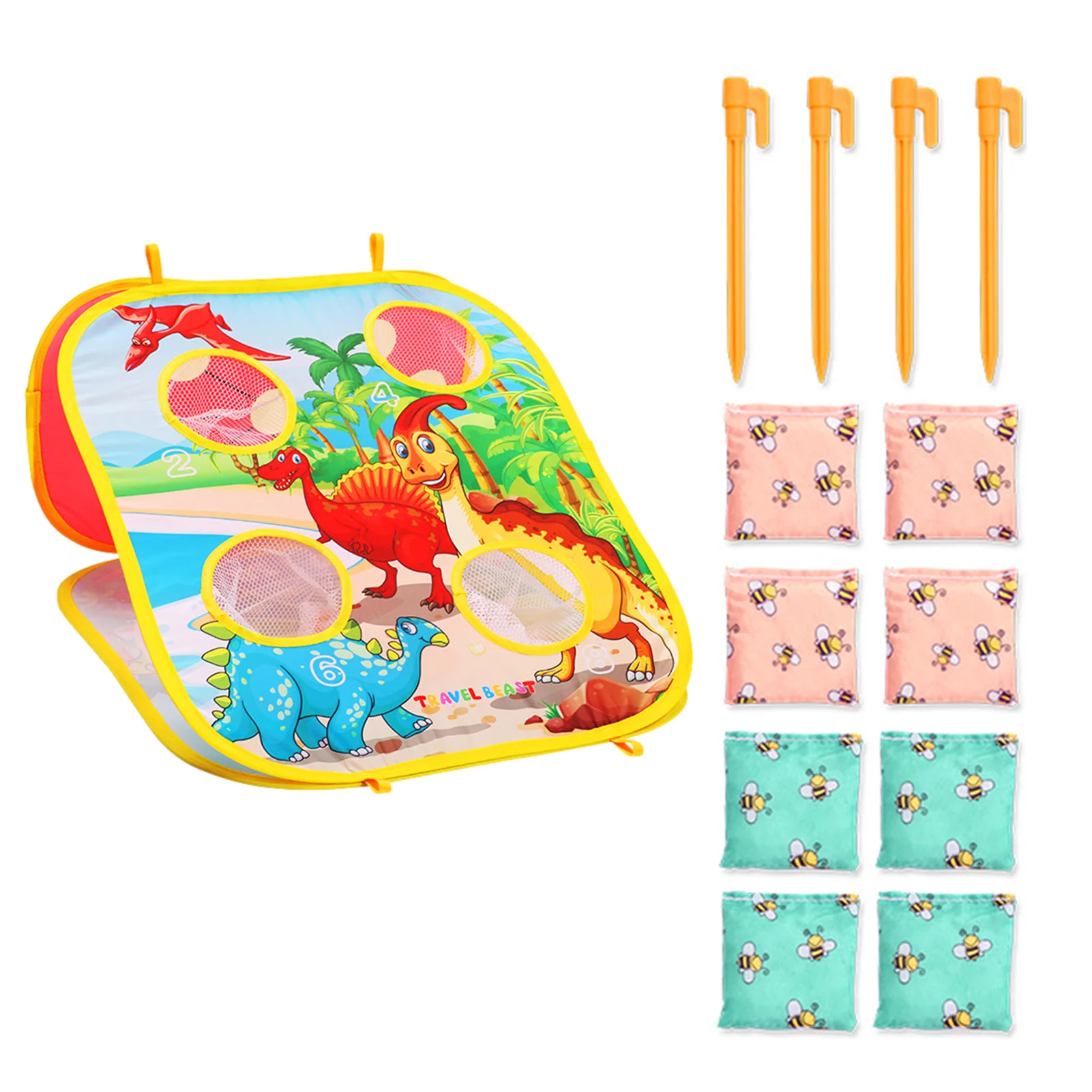 

Bean Bag Toss Game Outdoor Cornhole Game For Kids Double-Sided Cornhole Boards Portable And Foldable Outdoor Toys For Toddler