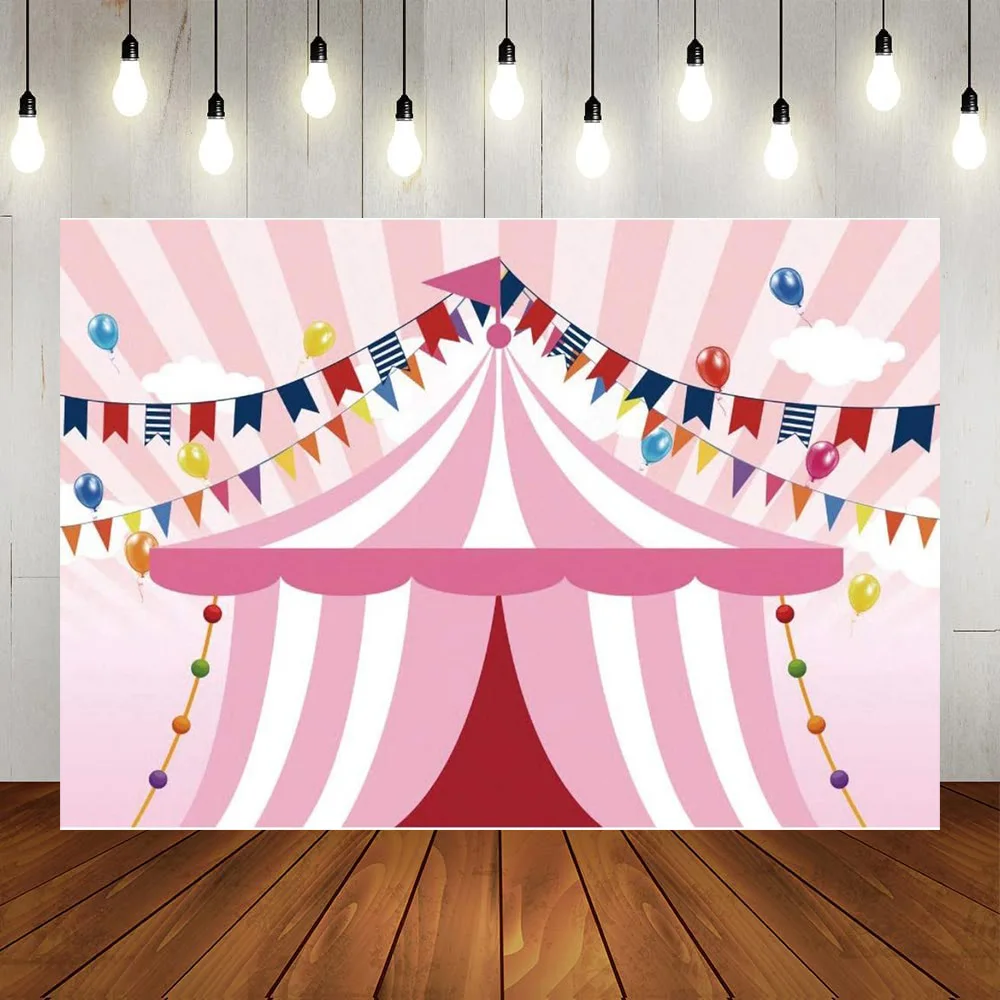 

Розовые цирковые палатки тема искусственный фон Карнавальная карусель фотография Фон принцесса детская вечеринка в честь Дня рождения дет...