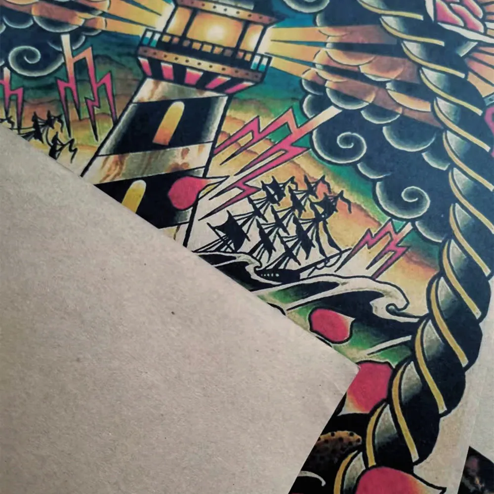 kreatywne wzory tatuaży węża Wall Art plakaty filmowe i druki Vintage papier pakowy malowanie naklejki ścienne mural do dekoracji wnętrz