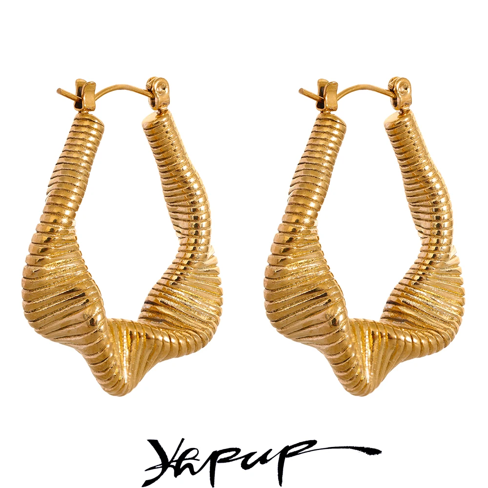 Витые серьги из нержавеющей стали Yhpup с защитой от ржавчины Витые серьги из нержавеющей стали Yhpup с защитой от ржавчины