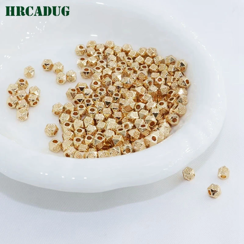 New 18K Gold Plated Brass Small Spacer Beads Subsidiary Materials DIY Accessories For Jewelry Separating Bead To Make Bracelets