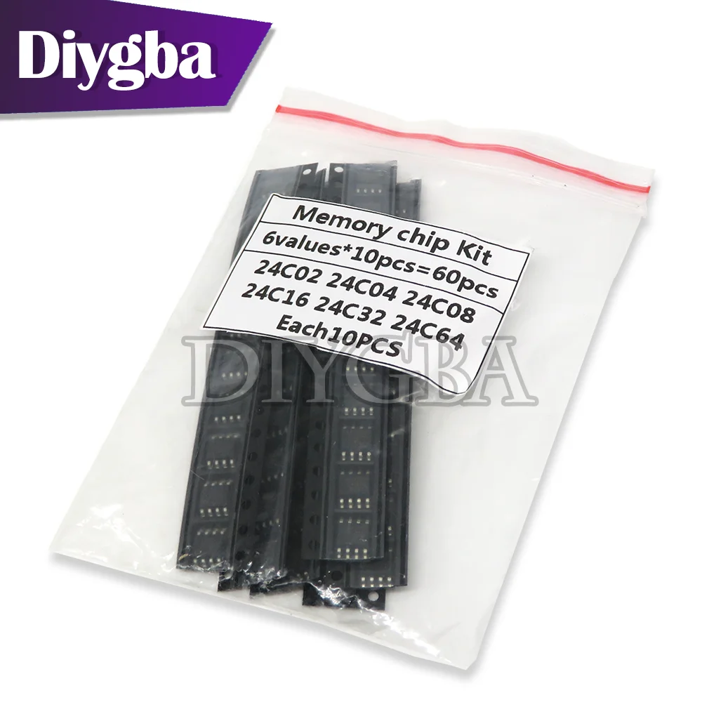 60 шт. 24C02 24C04 24C08 24C16 24C32 24C64 SOP SOP8 DIYGBA kit 6 видов по 10 - купить выгодной цене |