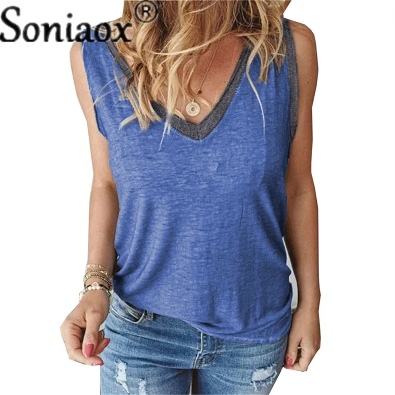 Однотонная Базовая Повседневная Свободная майка женский летний винтажный