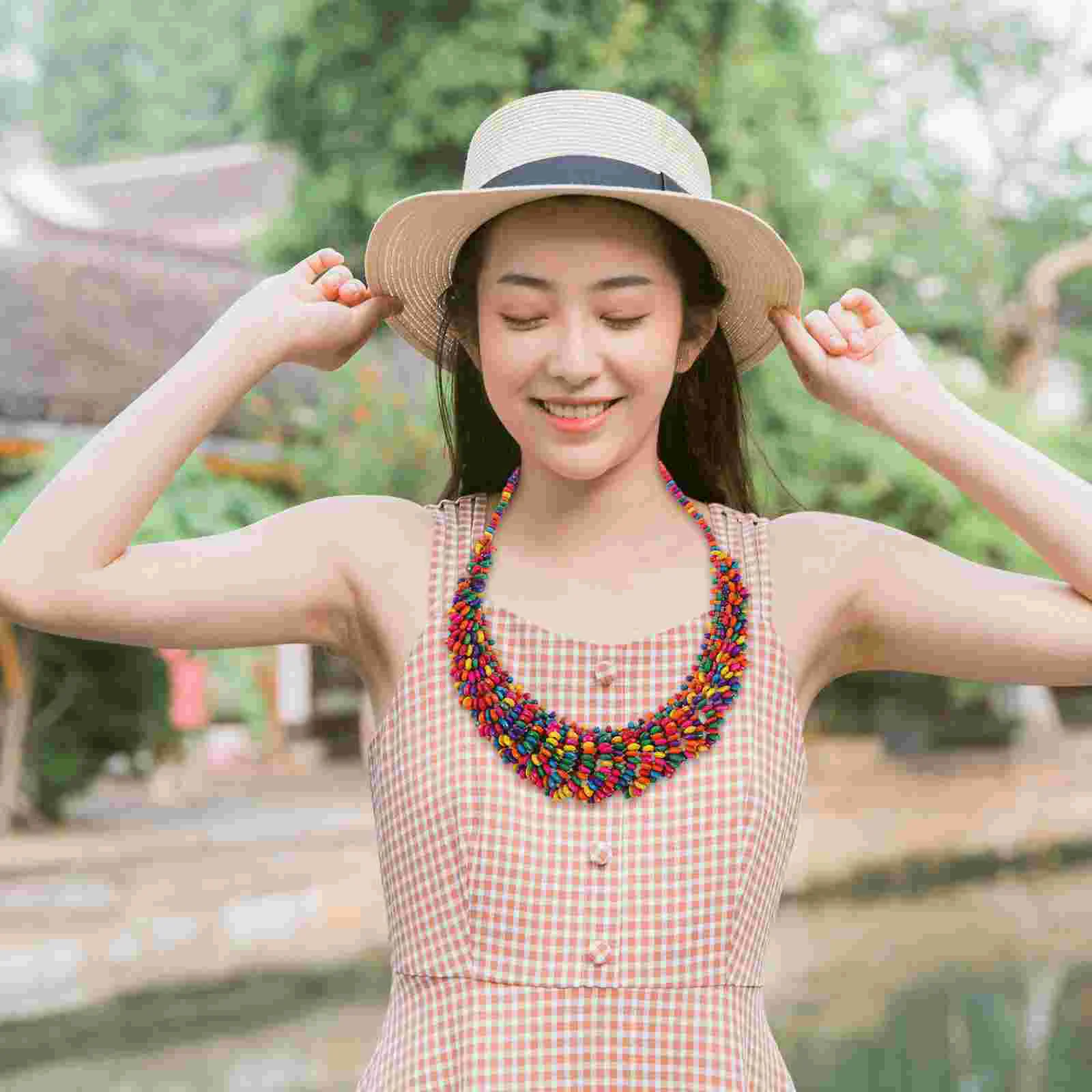 Ожерелье с кисточками из деревянных бусин женские бусины для женщин нежные