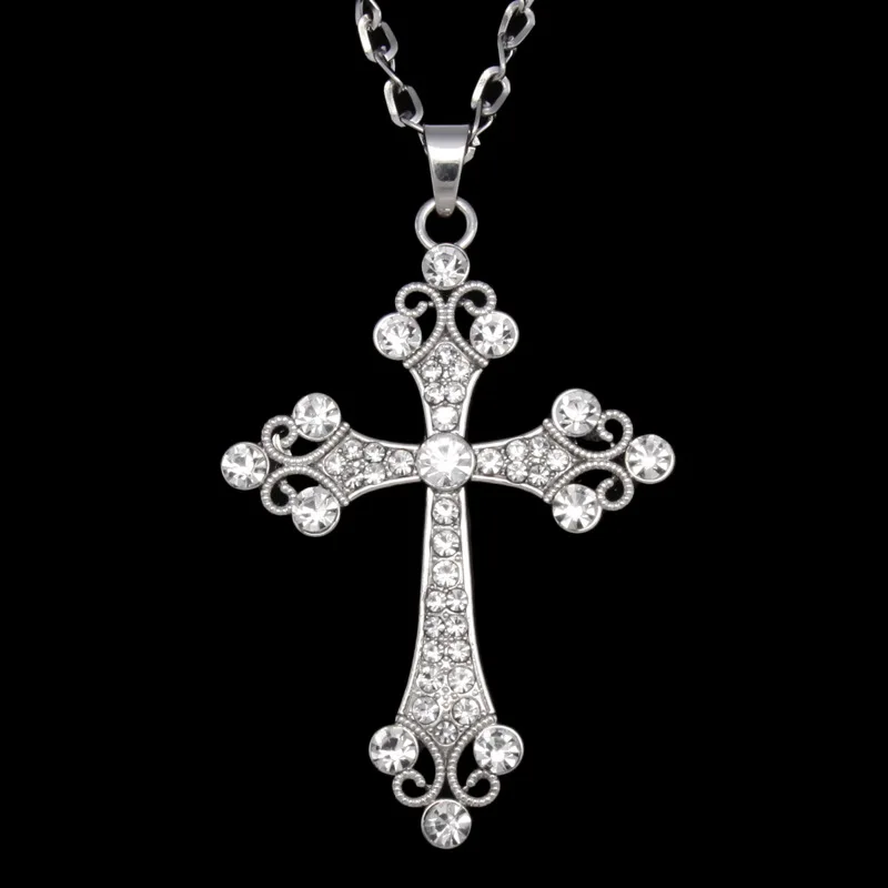 

Andralyn Fashion Spirit Vintage Cross Women's Necklace Inlaid With Rhinestone Crystal Pendant Jewelry Wholesale