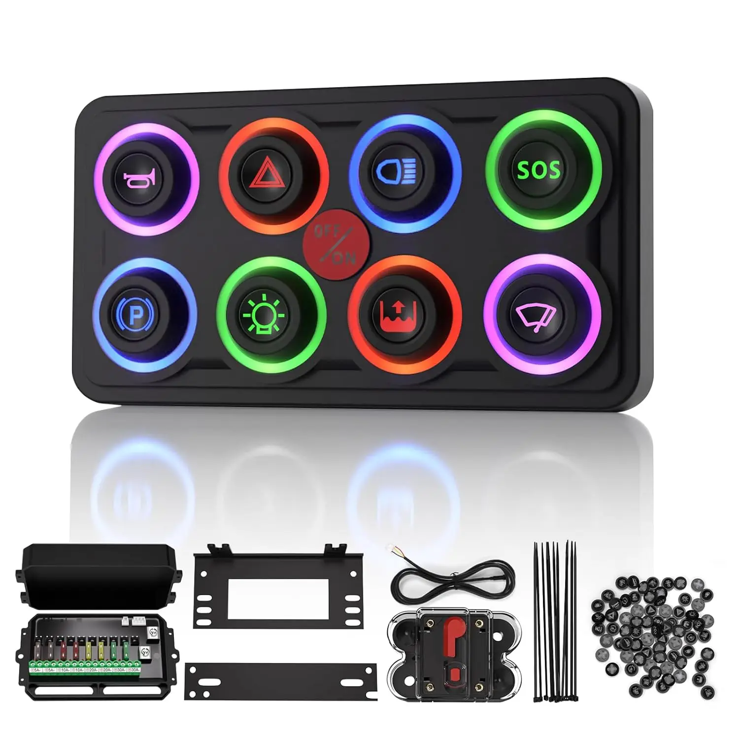 IZTOSS RGB 6-бандовая панель переключателей с автоматической регулировкой яркости/проключателем, мгновенная импульсная универсальная система реле управления цепью для автомобиля-грузовика 12-24 В