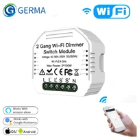 diy wifi smart light led dimmer switch smart lifetuya app wireless remote control module work with alexa google home 2 gang