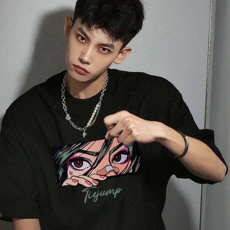 

Men's Short Sleeve Tee T-Shirt Men 100℅ Cotton Oversize T Shirt Hiphop Girl Anime Fashion Graphic FIt Creativity Free Shipping