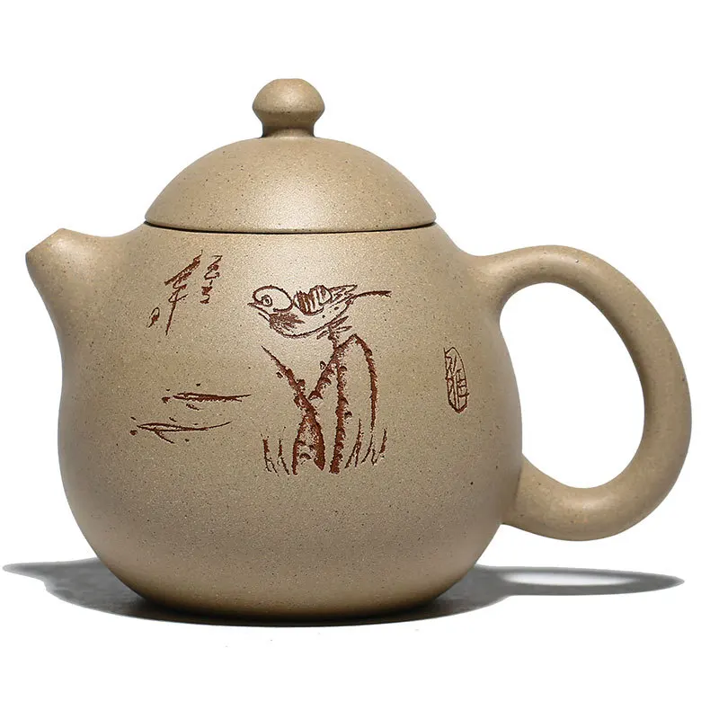 

230ml Chinese Yixing purple sand teapot raw ore handmade authentic carved kettle drinkware Tea ceremony accessories