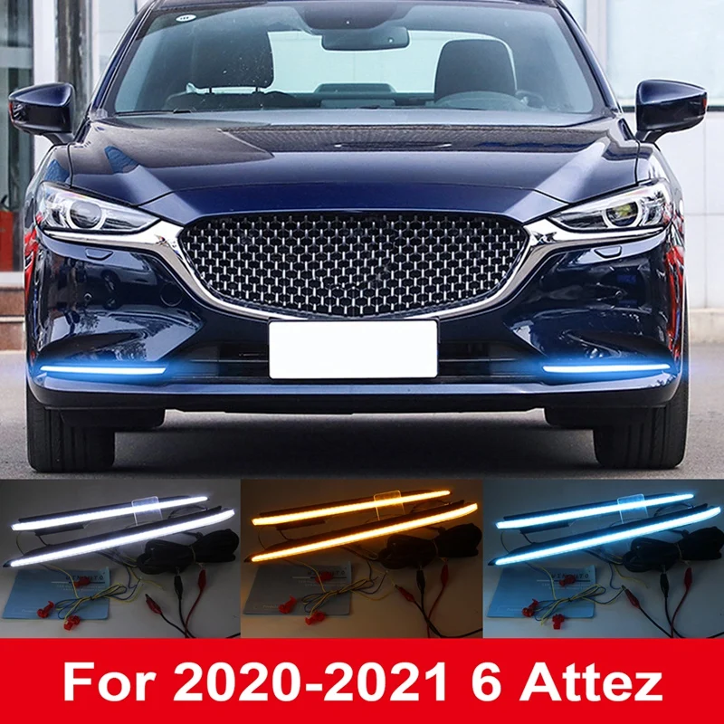 

Дневные ходовые огни для Mazda 6 Atenza 2020 +, стрейсеры, сигналы поворота, светло-голубые DRL