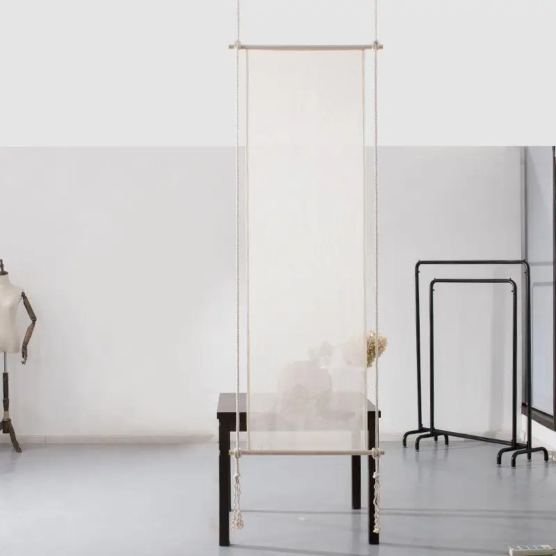 

1Pc Chinese Style Exquisite Retro Simplicity Linen Partition Curtain Hanging Door Curtain Living Room Decoration Screen