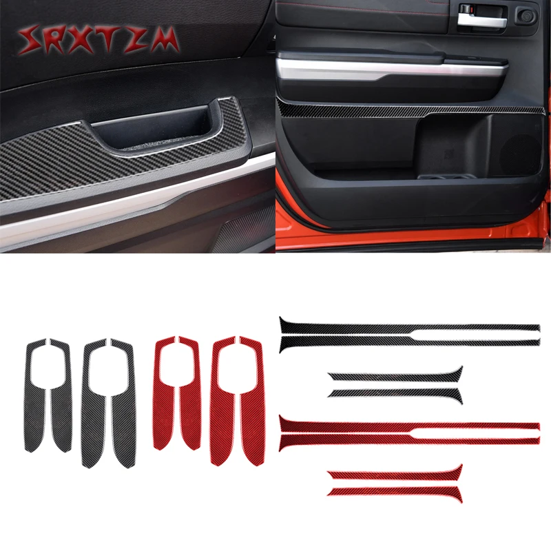 

Soft Carbon For Toyota Tundra 2014 2015 2016 2017 2018 Car Door Panel Armrest Cover Sticker Trim Inside car accessories