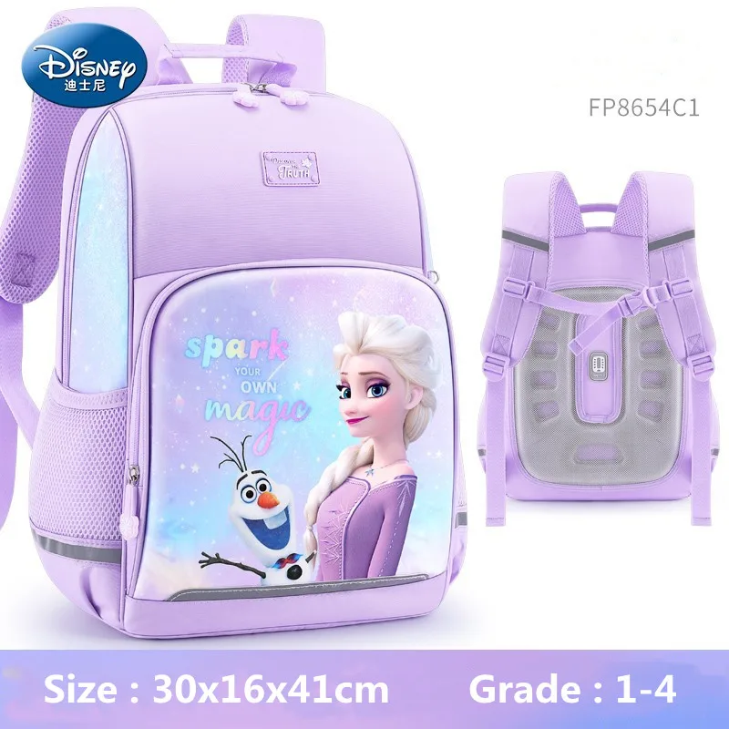 2023 Disney Frozen School Bags For Girls Elsa Anna Grade 1-4 Primary Student Shoulder Orthopedic Backpack Large Capacity Mochila