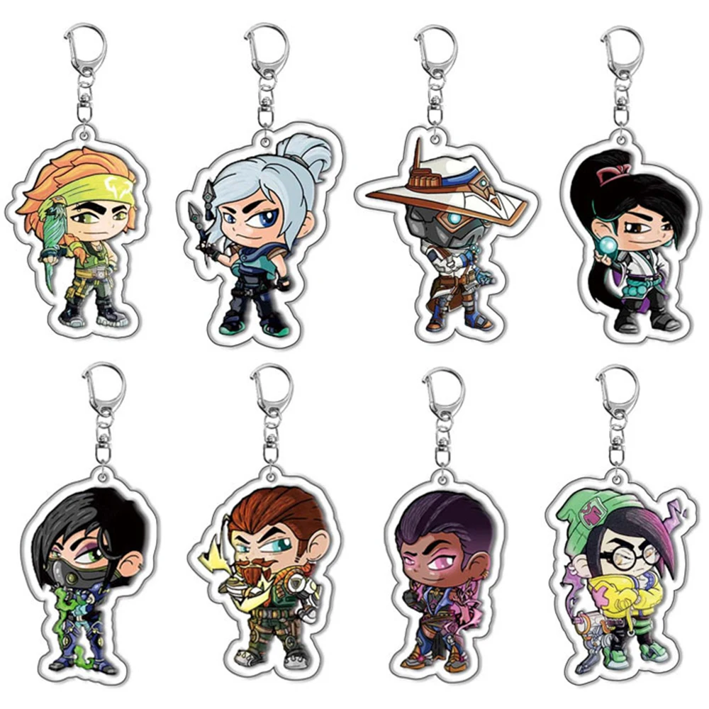 

Game VALORANT Acrylic Keychain Figures Killjoy Astra Yoru KAYO Jett Reyna Raze Breach Omen Cosplay Keychain Pendant Jewelry Gift