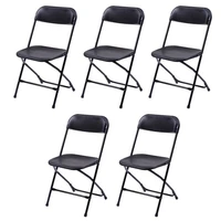 usa stock5 sets of portable plastic folding chairs black