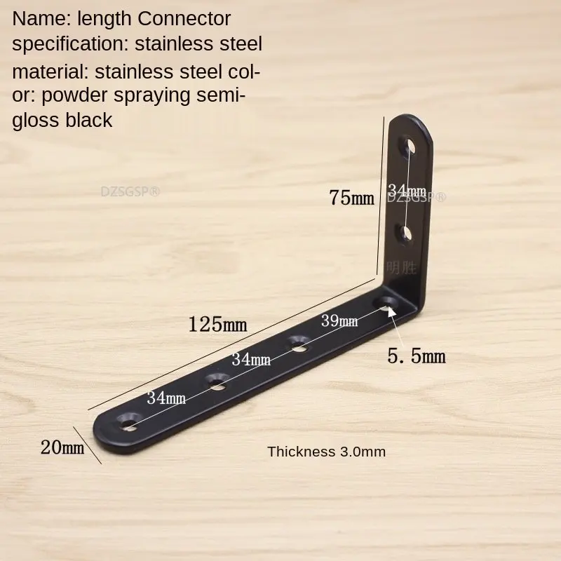 

Стационарный Угловой коннектор под углом 90 градусов, мебельная Черная Нержавеющая Сталь/железо, L-образная форма, металлические аксессуары