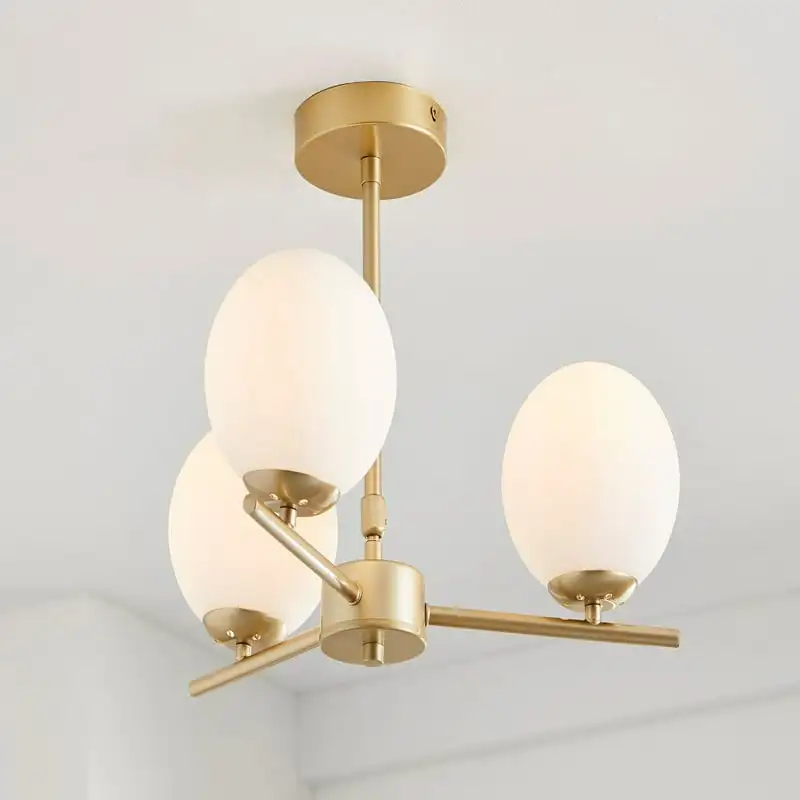 

An Unparalleled Choice - Sophisticated, Stylish and Spectacular 3pcs Burnished Brass Globe Ceiling Light Home Lighting Solution