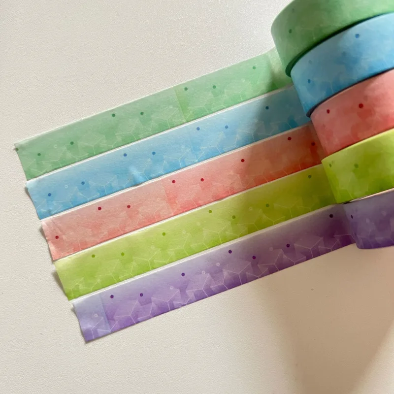 

1Pcs Colorful Star Cube Serie Decoration Tape Cute Colorful Washi Masking Tape Creative Scrapbooking Stationary School Supplie