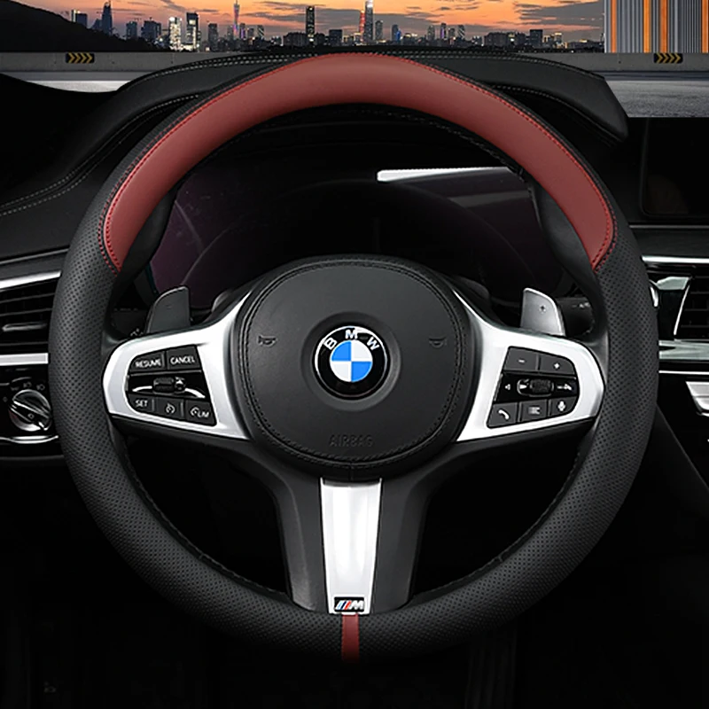 Для BMW E92 Ультратонкий чехол на руль Автомобильный дышащий из натуральной кожи