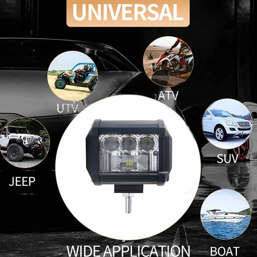 

Новые автомобисветодиодный светодиодные рабочие фонари, 4 дюйма, двойной ряд, 24 Вт, 6000K, лм, водонепроницаемые прожекторы с высокой фокусиров...