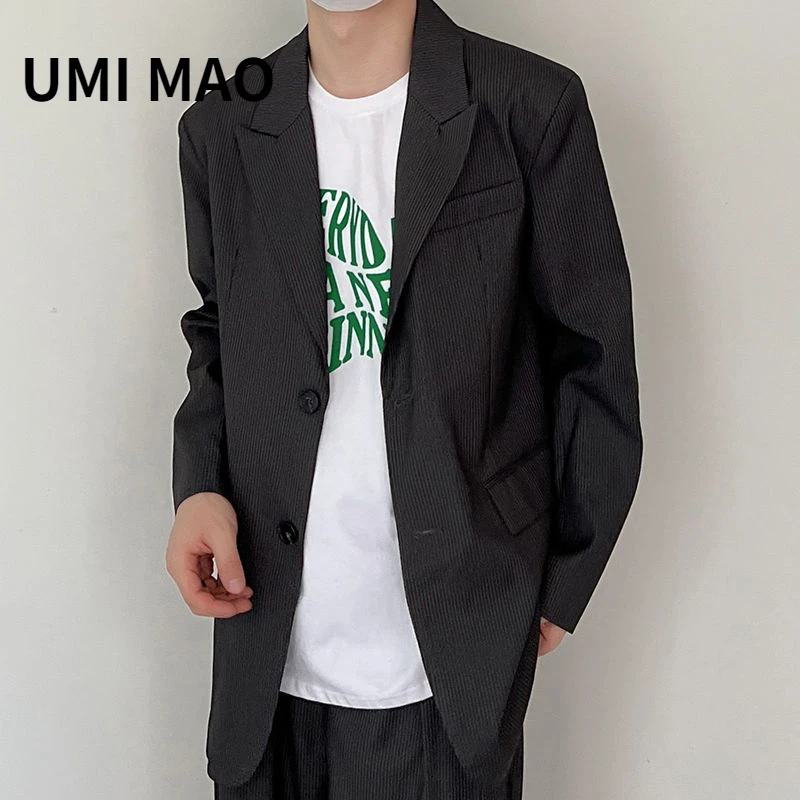 

UMI MAO Yamamoto Dark Autumn Winter New Loose Striped Blazers Jacket Korean Profile Coat Unisex Jacket Men Women Femme Y2K