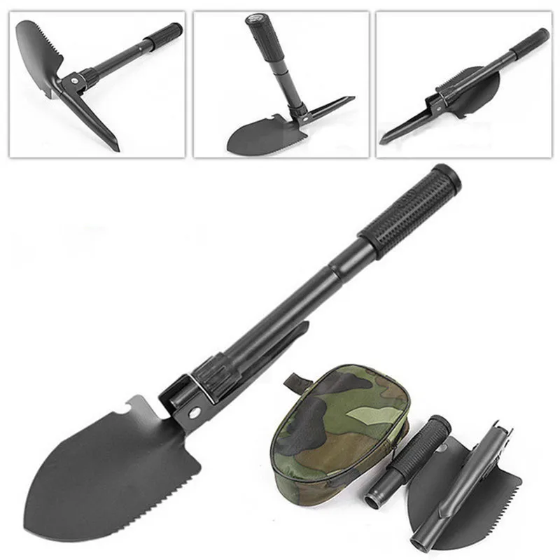 

Multifunctional Outdoor Camping Shovel Military Portable Folding Shovel Emergency Survival Spade Trowel Dibble Pick Garden Tools