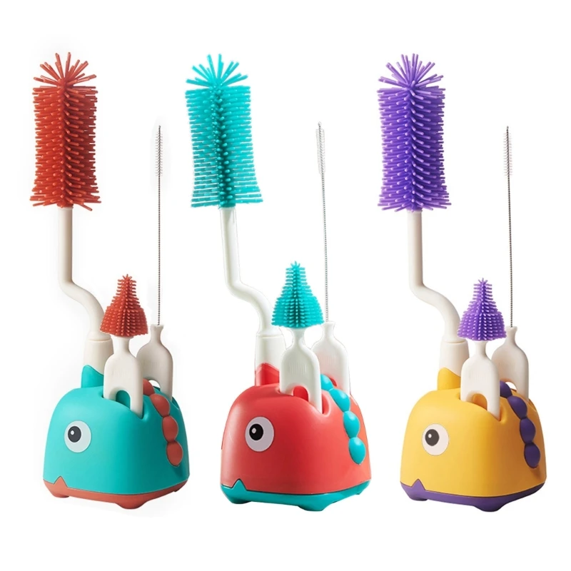 

Bottle Cleaner Brush with Nipple & Straw Cleaner Included Stand 360° Rotating