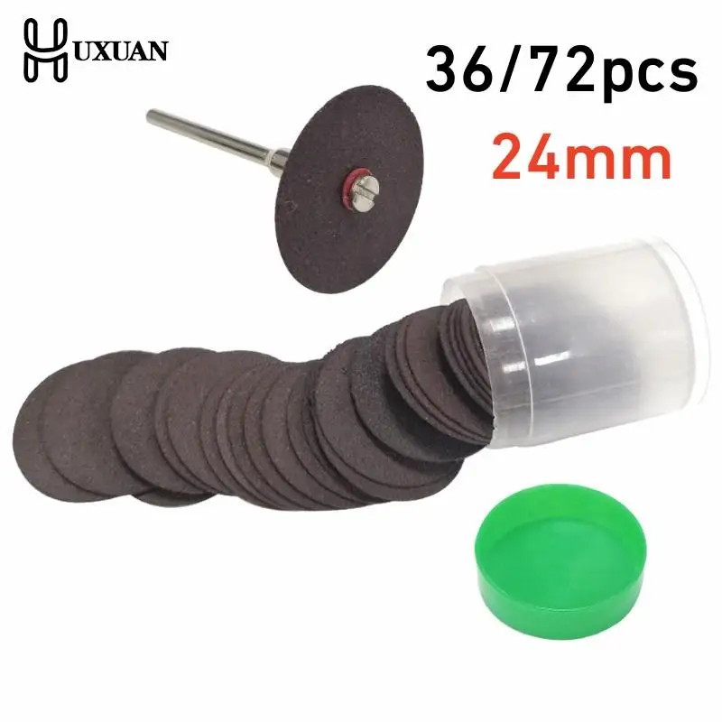 36/72pcs 24mm Fiberglass Reinforced Mini Drill Cutting Disc Cut Off Wheel Dremel Accessories Abrasive Tools For Rotary Tool