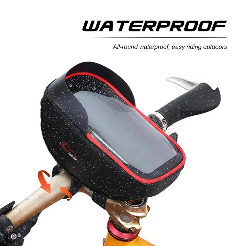 

Велосипедные Сумки, велосипедная Передняя сумка с держателем для сенсорного экрана телефона, сумка на верхнюю трубу горного велосипеда, ве...