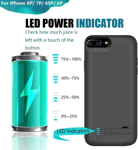 Умный чехол для зарядного устройства для iPhone 8 Plus/7 Plus/6S Plus/6 Plus, портативный защитный чехол для зарядки, аккумулятор для аккумулятора