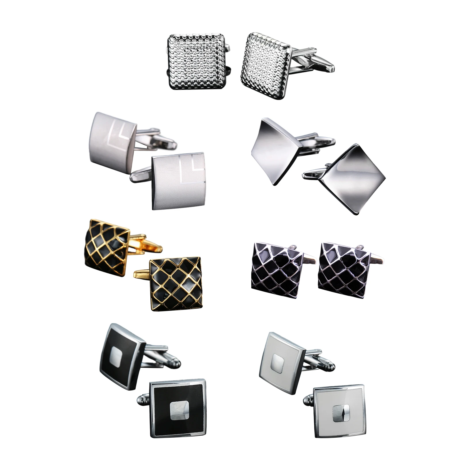 

1 Pair Classic Women Men Cufflinks Shirt Cuff Links Square Button Studs Gift