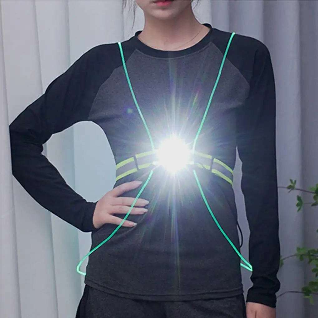 

Reflective Vest Running Lights Adjustable Warning Lamp Women Cycling
