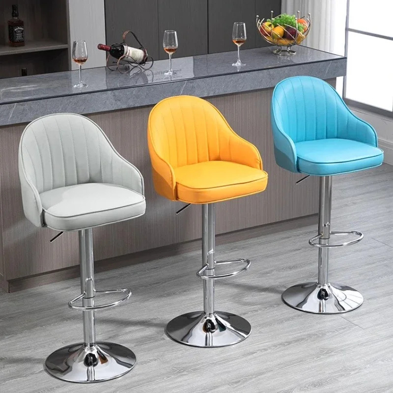 Барный стул из искусственной кожи с регулируемыми ножками
