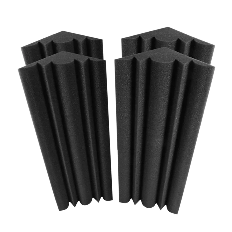 

4PCS Acoustic Foam Panels High Density Sound Insulation Fire Retardant Bass Trap Foam For Home Studio Theater,18X18x30cm