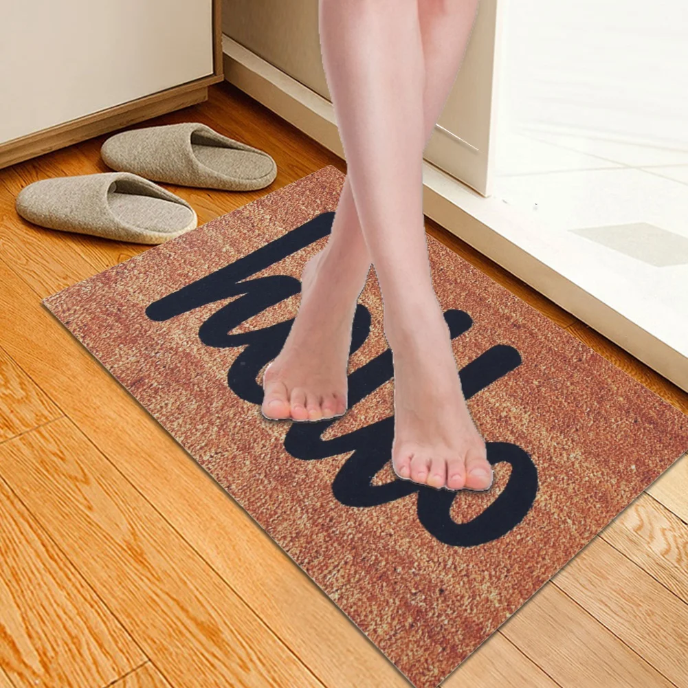 

3d Letter Pattern Printed Anti Skidding Water Absorbent Doormat Carpet Bathroom Kitchen Mat 45*70cm