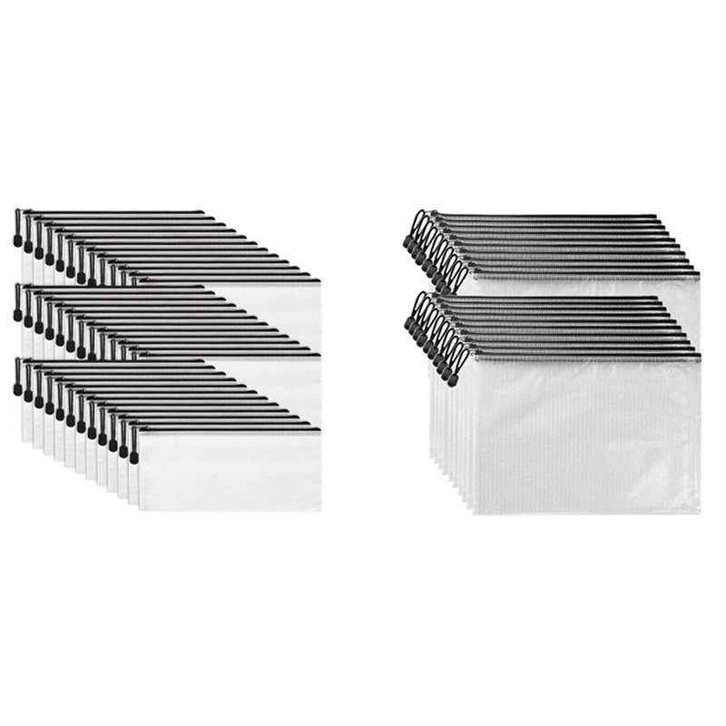 

42Pcs Zipper Pencil Pouch, Zipper Mesh Pouch With 20Pcs B5 Zipper Document Pouch, Zippered File Bags,11.4 X8.2 Inch