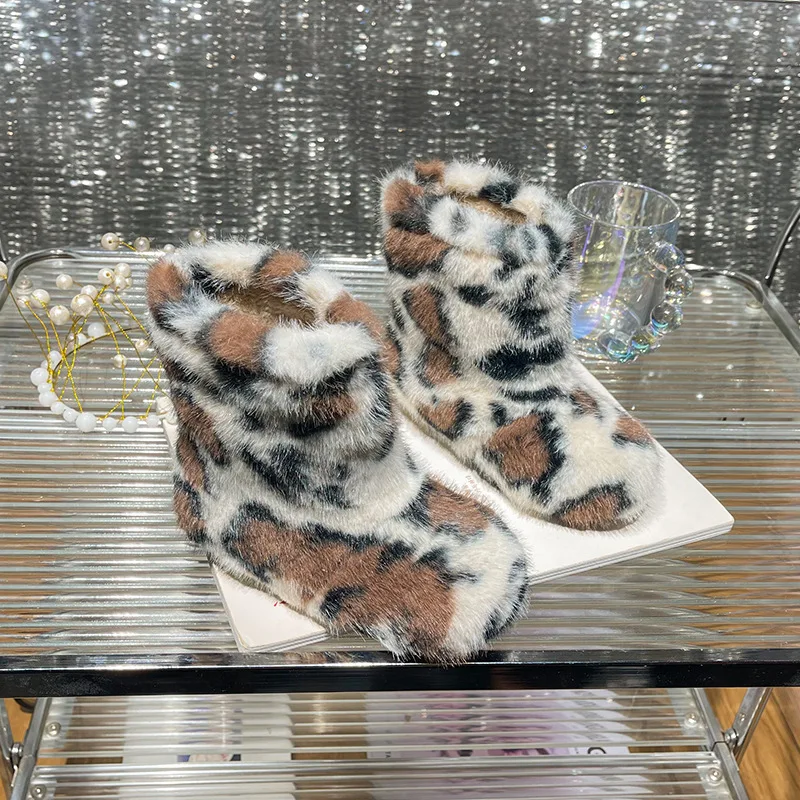 Детские зимние сапоги модные короткие ботильоны для маленьких девочек детская