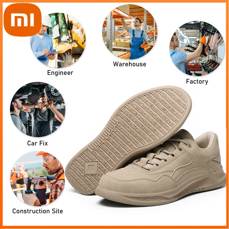 

Xiaomi Steel Toe Cap Safety Shoes Work Sneakers Men Puncture-Proof Industrial Shoes Work Boots Indestructible Protective Shoes