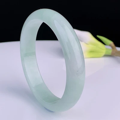 

Браслет из натурального бирманского светло-зеленого нефрита 54 мм-64 мм, Элегантные украшения принцессы, лучший подарок для мамы и девушки