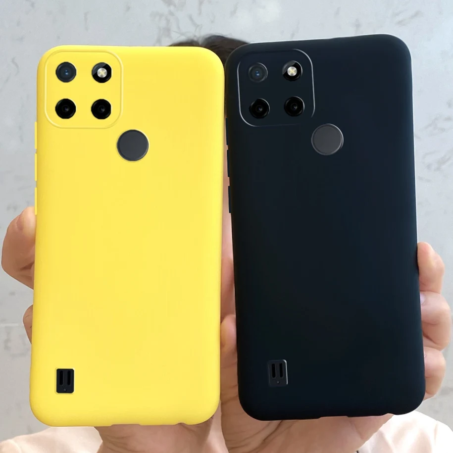 

Candy Color Case For Realme C21 RMX3201 Yellow Black Soft Cover For Oppo Realme C21 C21Y C 21 Coque RealmeC21 Y Global Phone Bag
