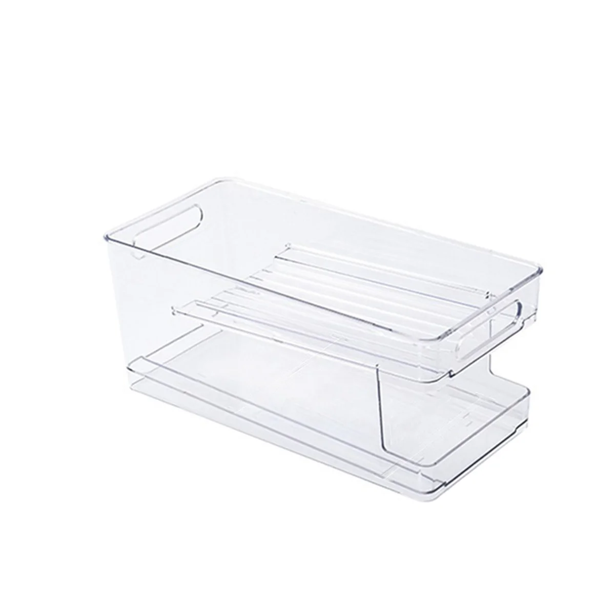 

In-Fridge Clear Tall Bins - Stackable Kitchen & Containers for Organizing Cans of Soda