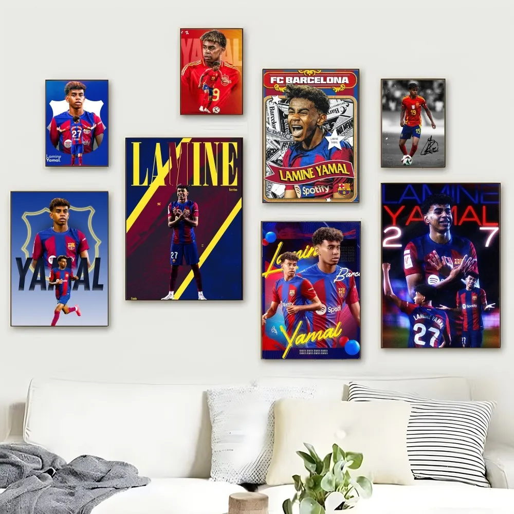 Постер L-Lamine FootballStar Y-Yamal клейкие настенные ретро-постеры высокого качества для
