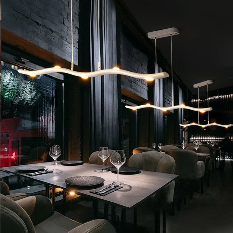 

Modern LED Chandeliers for Dining Room Lustre Kitchen Bar Island Pendant Ceiling Lamp Aluminum Suspended Hanghing Light Fixtures